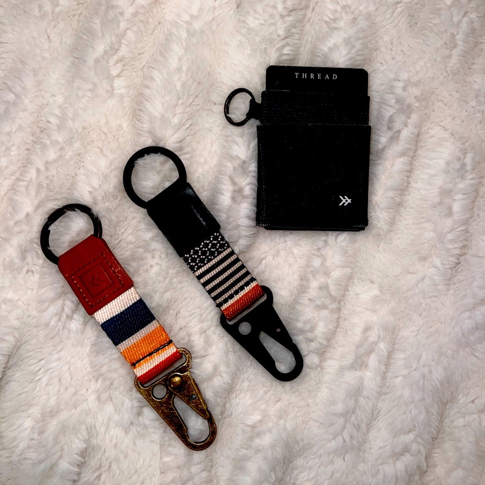 Thread keychains and thread wallet (selling together)